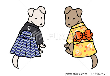 穿著和服的公狗和母狗 133967472