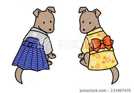 穿著和服的公狗和母狗 穿著和服的公狗和母狗 133967476