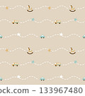 seamless minimal baby toy rocking horse car and bus repeat pattern background, flat jpg illustration graphic design 133967480