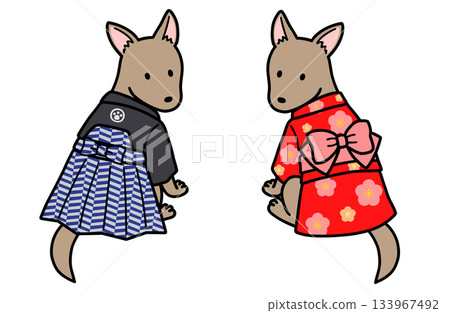 穿著和服的公狗和母狗 133967492