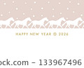 New Year's card Happy New Year 2026 Year of the Horse 133967496