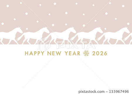 New Year's card Happy New Year 2026 Year of the Horse 133967496