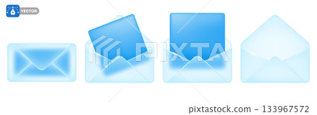 Envelope Set With Glass Morphism Effect 133967572
