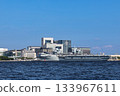 Royal Navy aircraft carrier Queen Elizabeth calling at Tokyo Port 133967611