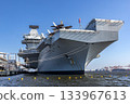 Royal Navy aircraft carrier Queen Elizabeth calling at Tokyo Port 133967613