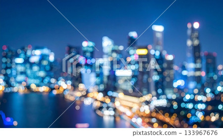 柔焦背景圖：模糊的城市建築夜景 133967676