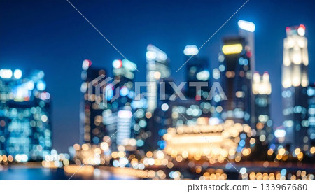 柔焦背景圖：模糊的城市建築夜景 133967680