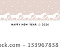 New Year's card Happy New Year 2026 Year of the Horse 133967838