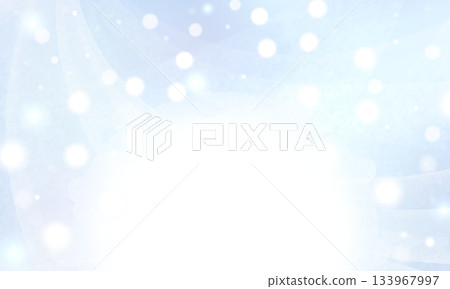 Snow falling winter landscape semicircular frame background 133967997
