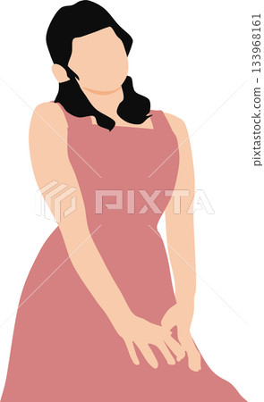 穿著裙子的女子插圖 穿著裙子的女子插圖 133968161