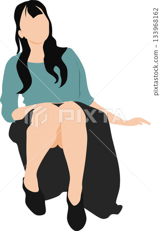 穿著裙子的女子插圖 穿著裙子的女子插圖 133968162