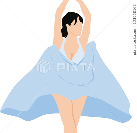 Illustration of a woman wearing a skirt 133968168