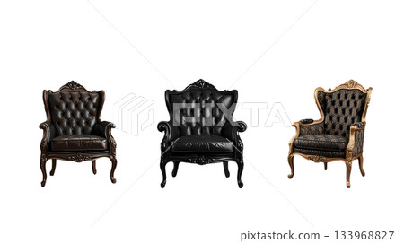 一組豪華單人椅的鏤空圖片 133968827