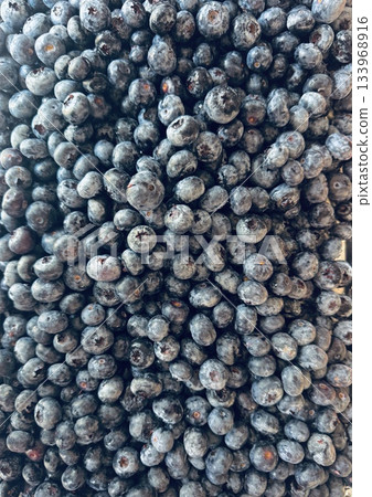 stack of fresh bilberries. Top view stack of fresh bilberries. Top view 133968916