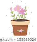 vector illustration of flower pot 133969024