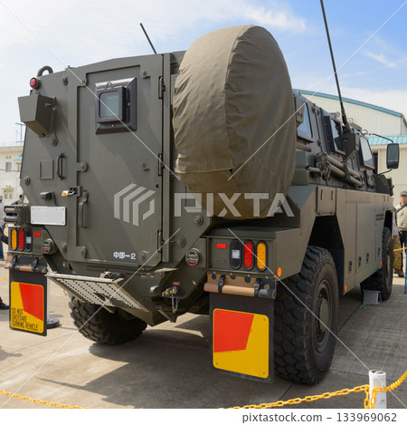 Rear of the Ground Self-Defense Force transport and protection vehicle 133969062