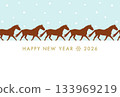 New Year's card Happy New Year 2026 Year of the Horse 133969219