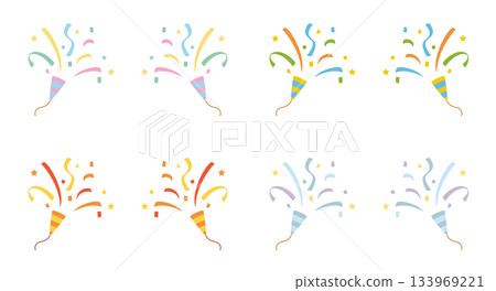 Party cracker icon (spring, summer, autumn, winter color set) Party cracker icon (spring, summer, autumn, winter color set) 133969221