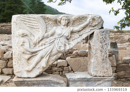 Relief of Nike, goddess of victory, Ephesus, Turkey Relief of Nike, goddess of victory, Ephesus, Turkey 133969319