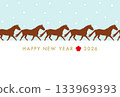 New Year's card Happy New Year 2026 Year of the Horse 133969393