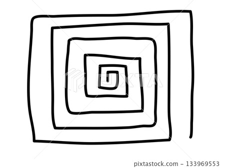 迷宮狀方形螺旋 - 手繪方形螺旋 迷宮狀方形螺旋 - 手繪方形螺旋 133969553