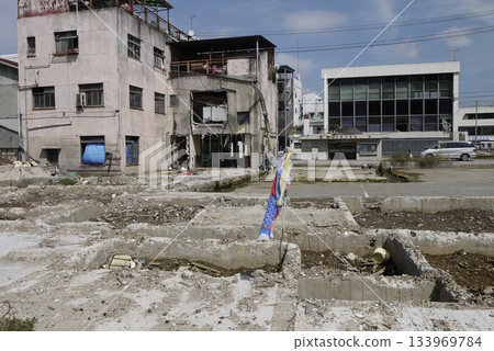 2012年，氣仙沼市，受海嘯破壞的城區 133969784