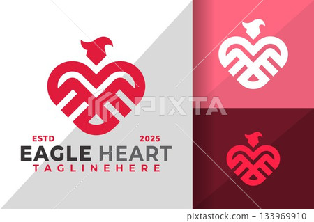 Eagle Heart Logo Icon Vector Design Illustration 133969910