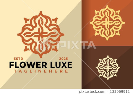Boutique Flower Oriental Logo Icon Vector Design Illustration 133969911