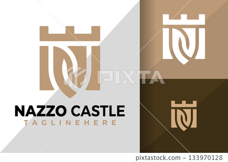 Letter N Castle Logo Logos Design Element Stock Vector Illustration 133970128