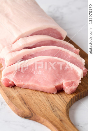 sliced pork loin sliced pork loin 133970170
