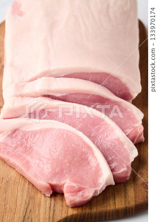 sliced pork loin 133970174