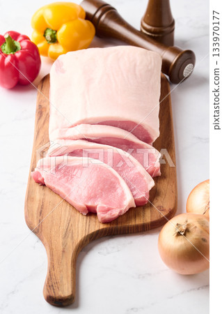 sliced pork loin 133970177