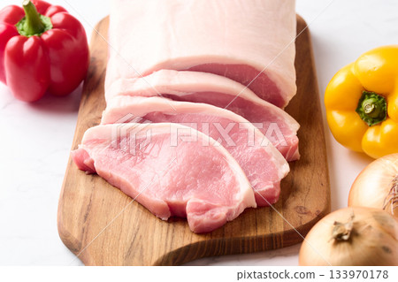 切片豬裡肌肉 切片豬裡肌肉 133970178