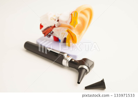 Otoscope for audiologist or ENT doctor use otoscope checking ear and treate hearing loss problem. Otoscope for audiologist or ENT doctor use otoscope checking ear and treate hearing loss problem. 133971533