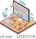 Isometric Global E-commerce and Digital Marketing Business 133971718
