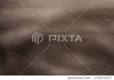 Closeup texture full grain gray brown leather 133971875
