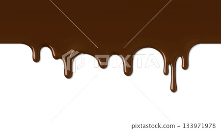 Dripping chocolate illustration realistic 133971978