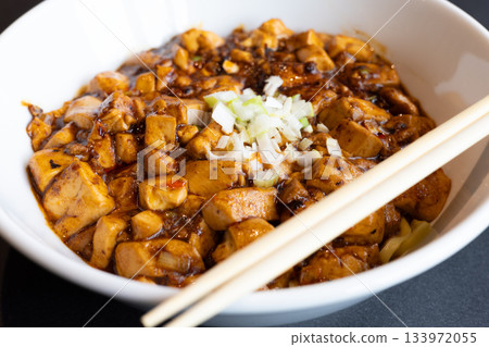 Delicious mapo tofu noodles 133972055