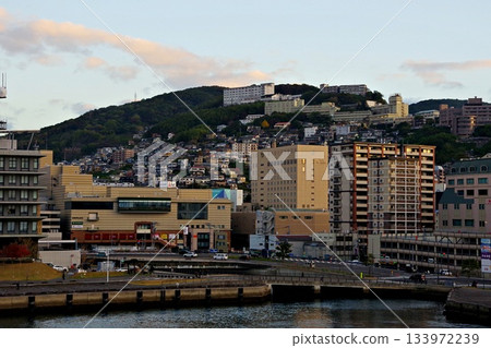 Nagasaki port town morning landscape photo 133972239
