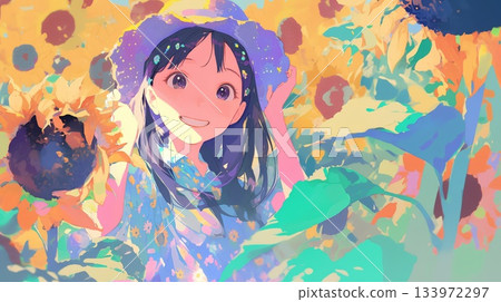 向日葵田裡的女人 向日葵田裡的女人 133972297