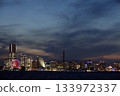 Yokohama Minato Mirai scenery from dusk to night - Image of the urban night view of the port city 133972337