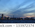 Yokohama Minato Mirai scenery from dusk to night - Image of the urban night view of the port city 133972374