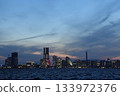 Yokohama Minato Mirai scenery from dusk to night - Image of the urban night view of the port city 133972376