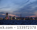 Yokohama Minato Mirai scenery from dusk to night - Image of the urban night view of the port city 133972378