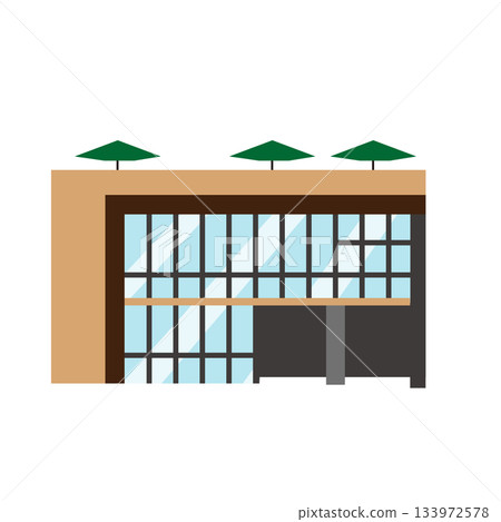 Stylish cafe building 133972578