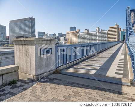Plaque of "Kiyosu Bridge" over the Sumida River Plaque of "Kiyosu Bridge" over the Sumida River 133972617