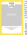 A New Year's card template with a photo of the Year of the Horse with a gorgeous gold border (2026/Reiwa 8) 133972713
