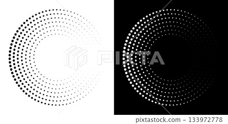 Dotted abstract circle geometric shape. Dots round circle shape. Dotted abstract circle geometric shape. Dots round circle shape. 133972778