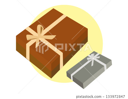 Illustration of a gift box with a ribbon 133972847
