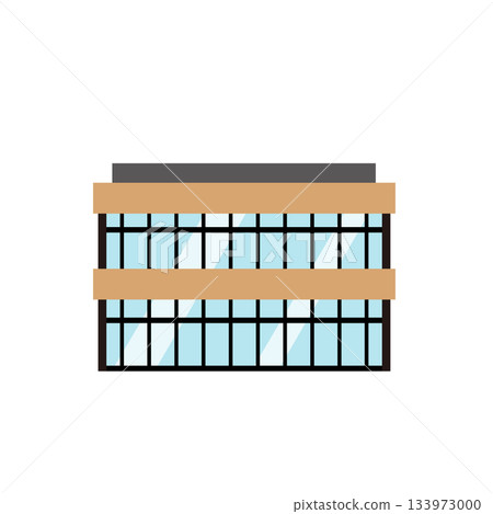 一棟小房子，棕色的牆壁，黑色的滑動窗戶。 133973000